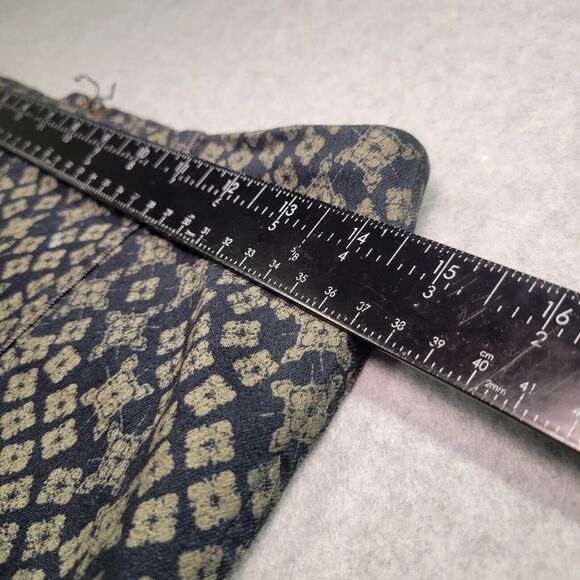 Free People Mini Skirt Size 10 Navy Blue Beige Floral Geometric Boho Twill - Picture 4 of 9